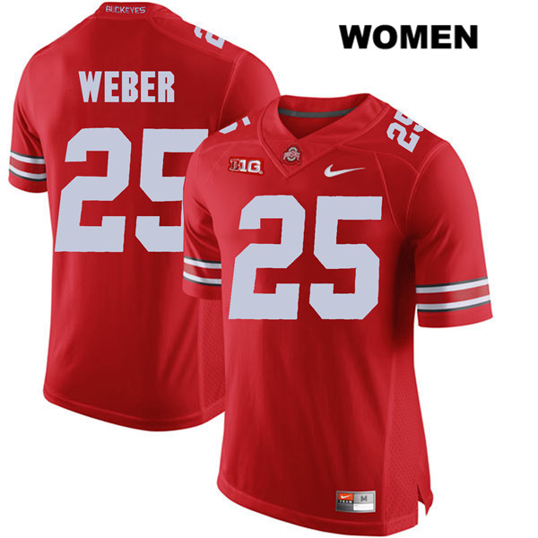 Ohio State Buckeyes Women's Mike Weber #25 Red Authentic Nike College NCAA Stitched Football Jersey LK19U17YZ